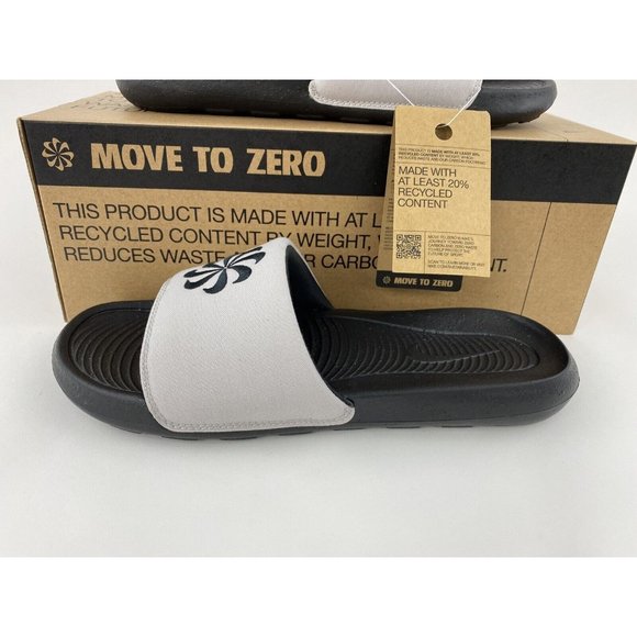 NEW Nike Victori One Next Nature Men's Slides Sandals Black Gray Slip On - Picture 4 of 12